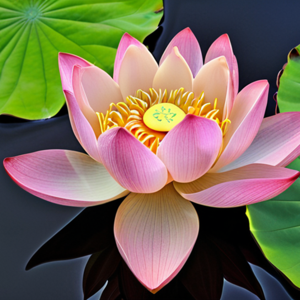 **Image:** A vibrant lotus flower in full bloom, with details showcasing its use in Thai traditional medicine. Focus on visual elements like medicinal herbs and ancient scripts alongside the lotus.