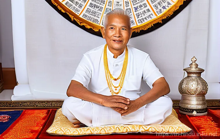 힌두교와 천문학 - Prompt 1: Traditional Thai Astrologer and Auspicious Gemstones** 힌두교와 천문학 - Prompt 1: Traditional Thai Astrologer and Auspicious Gemstones**